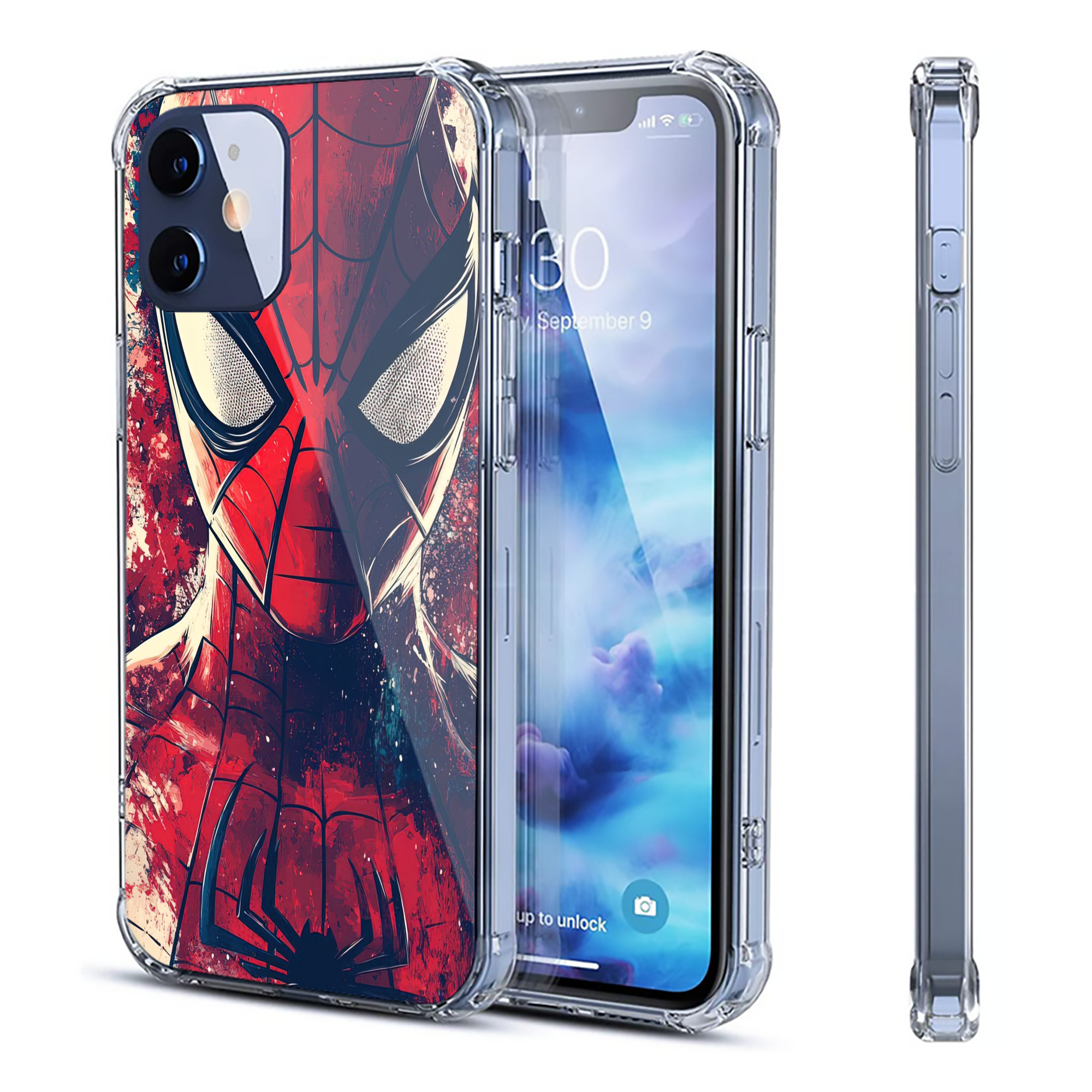 （画像用） Spider Man スパイダーマン 【iPhone 12シリーズ対応】透明スマホケース（クリアソフトケース）